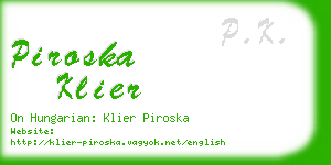 piroska klier business card